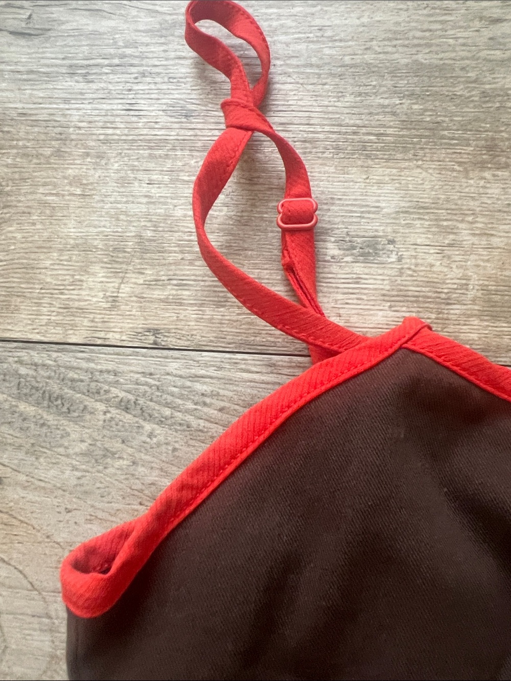 Zara’s Women’s Brown Slip Dress with Red Trim - Picture 4 of 5